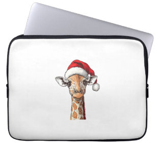 Grappige Giraffe Liefhebbers Kerst Pajama Giraffe Laptop Sleeve
