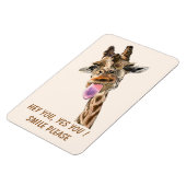 Grappige Giraffe magneet - aangepaste tekst (Linkerzijde)