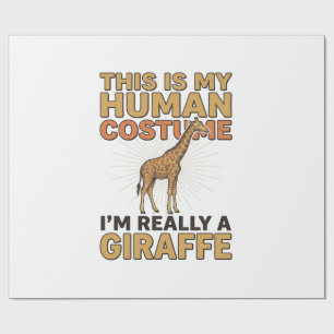 Grappige Giraffe Menselijke Kostuum Vintage Gravur Cadeaupapier
