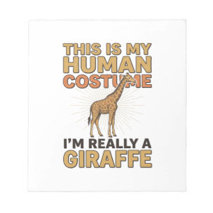 Grappige Giraffe Menselijke Kostuum Vintage Gravur Notitieblok