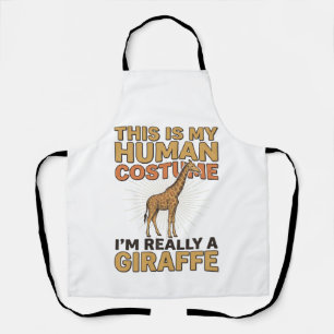 Grappige Giraffe Menselijke Kostuum Vintage Gravur Schort
