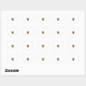 Grappige Giraffe met bril _ Kleurrijke verfspatten Hart Sticker (Vel)