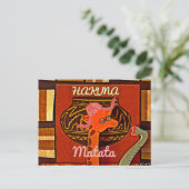 Grappige Giraffe met coole tekst Hakuna Matata Des Briefkaart (Staand voorkant)