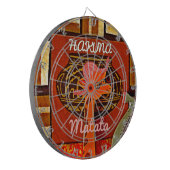 Grappige Giraffe met coole tekst Hakuna Matata Des Dartbord (Voorkant Links)