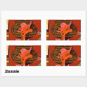 Grappige Giraffe met coole tekst Hakuna Matata Des Rechthoekige Sticker (Vel)