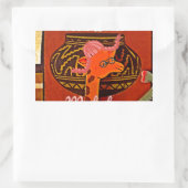 Grappige Giraffe met coole tekst Hakuna Matata Des Rechthoekige Sticker (Tas)
