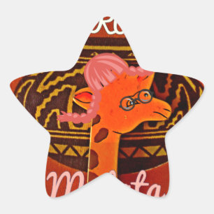Grappige Giraffe met coole tekst Hakuna Matata Des Ster Sticker