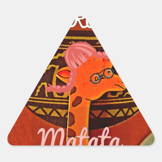 Grappige Giraffe met coole tekst Hakuna Matata Des Sticker (Voorkant)