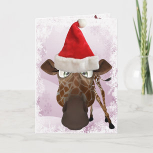 Grappige Giraffe met de Kerstkaart van het Pet van Feestdagen Kaart