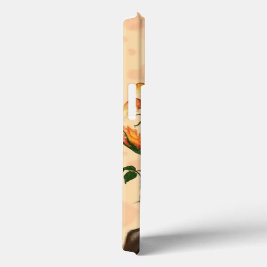 Grappige Giraffe met Roos iPhone Case (Achterkant / Rechts)