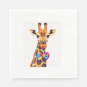 Grappige Giraffe Met Vlinderdas Dieren Humor Servet