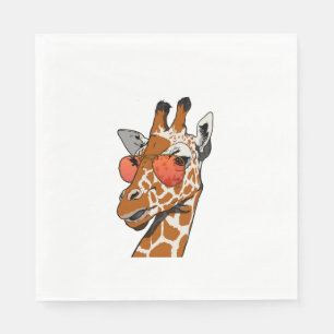 Grappige Giraffe met zonnebril Cadeau idee voor Gi Servet