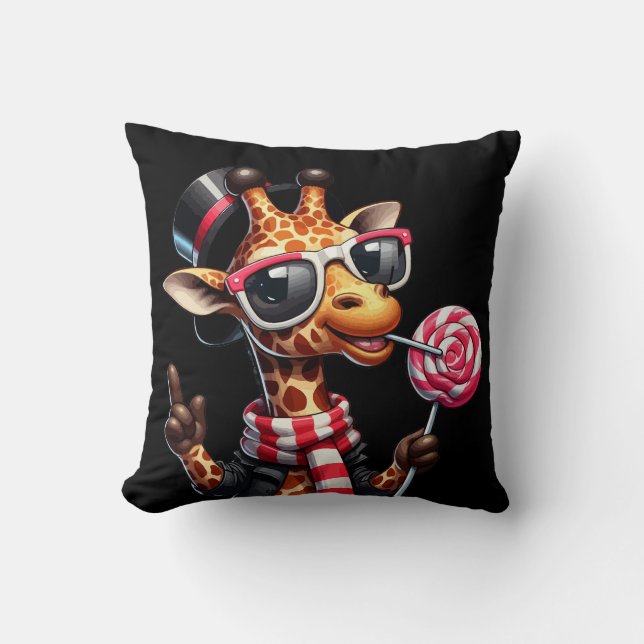 Grappige Giraffe met zonnebril Kussen (Voorkant)