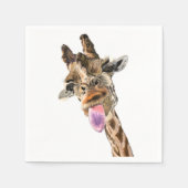 Grappige Giraffe Napkins Smile Servet (Voorkant)