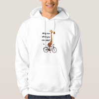 Grappige Giraffe op de fiets Waarom rennen als je