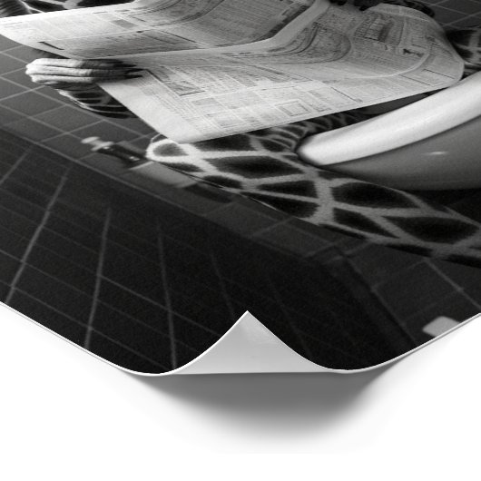 Grappige Giraffe op de WC Poster (Hoek)