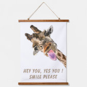 Grappige Giraffe opknoping wandtapijt - aangepaste Hangend Wandkleed (Voorkant)