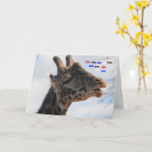 Grappige Giraffe Ouderdom Verjaardag Kaart (Gele Bloem)