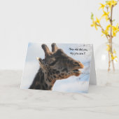 Grappige Giraffe Ouderdom Verjaardag Kaart (Gele Bloem)