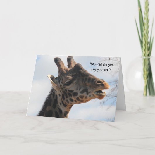 Grappige Giraffe Ouderdom Verjaardag Kaart (Voorkant)