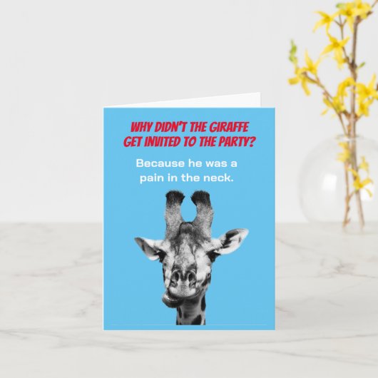 Grappige Giraffe Papa Grap Card Kaart (Gele Bloem)