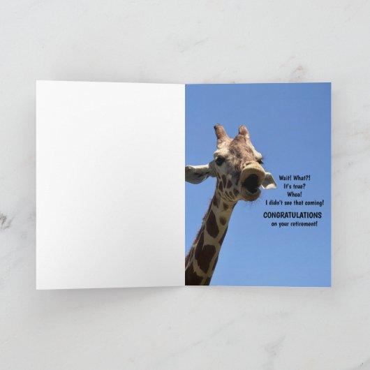 Grappige Giraffe Pensioen Kaart (Binnen)