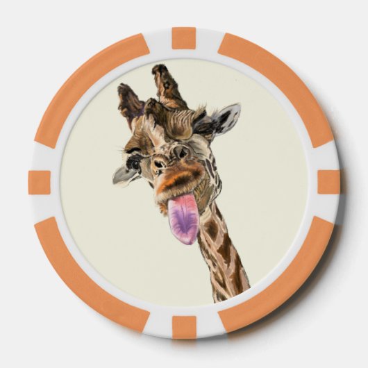Grappige Giraffe Poker Chips (Voorkant)