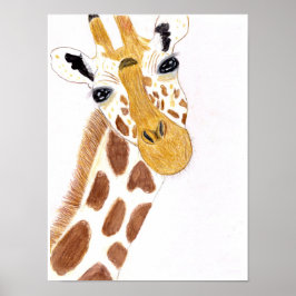 Grappige Giraffe Poster