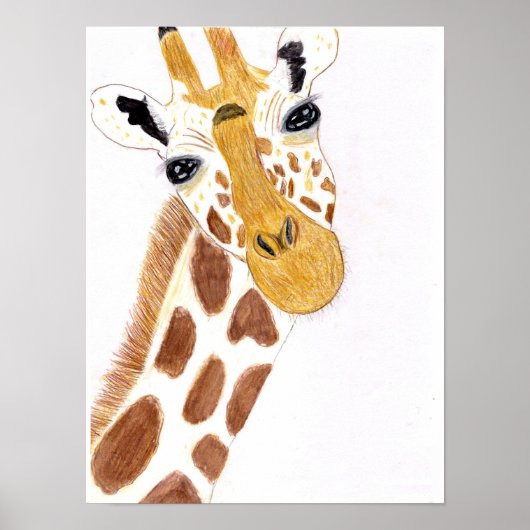 Grappige Giraffe Poster (Voorkant)