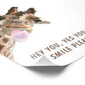 Grappige Giraffe Poster Aangepaste Tekst (Hoek)