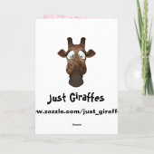 Grappige Giraffe & Roze Cupcake Kerst Kaart (Achterkant)