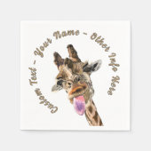 Grappige Giraffe servetten met aangepaste tekst (Voorkant)