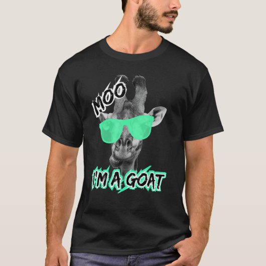 Grappige Giraffe Shirt Moo Ik ben een geit Schatti (Voorkant)