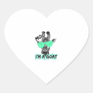 Grappige Giraffe Shirt Moo Ik ben een geit Schatti Hart Sticker