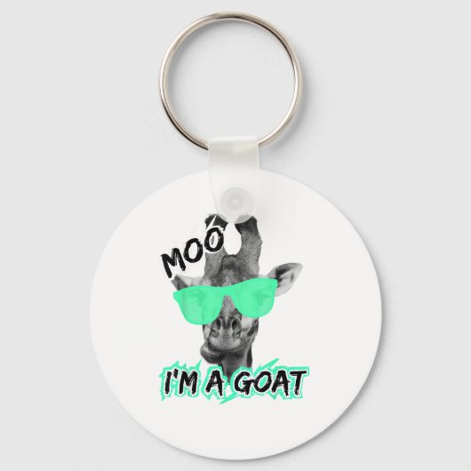 Grappige Giraffe Shirt Moo Ik ben een geit Schatti Sleutelhanger (Voorkant)