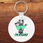 Grappige Giraffe Shirt Moo Ik ben een geit Schatti Sleutelhanger (Voorkant)