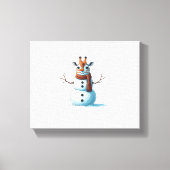 Grappige Giraffe Sneeuwman Sjaal Kerst Dames Heren Canvas Afdruk (Voorkant)