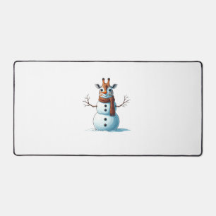 Grappige Giraffe Sneeuwman Sjaal Kerst Vrouwen Man Bureaumat