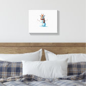 Grappige Giraffe Sneeuwman Sjaal Kerst Vrouwen Man Canvas Afdruk (Insitu (Slaapkamer))