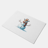 Grappige Giraffe Sneeuwman Sjaal Kerst Vrouwen Man Deurmat (Schuin)