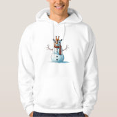 Grappige Giraffe Sneeuwman Sjaal Kerst Vrouwen Man Hoodie (Voorkant)