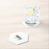 Grappige Giraffe Sneeuwman Sjaal Kerst Vrouwen Man Kartonnen Onderzetters (Insitu)