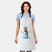 Grappige Giraffe Sneeuwman Sjaal Kerst Vrouwen Man Schort (Gedragen)