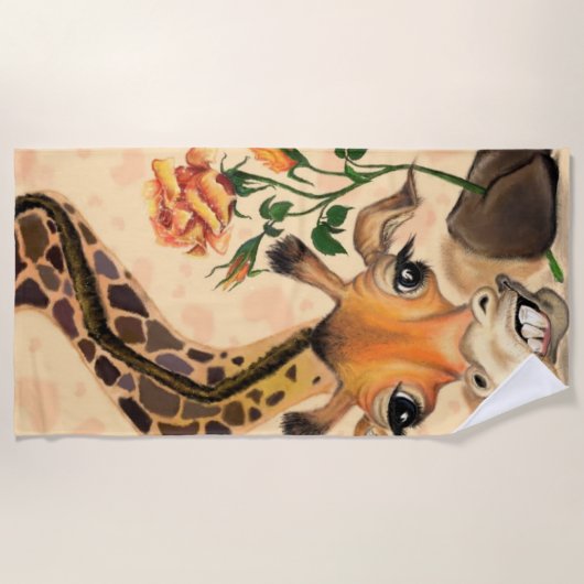 Grappige Giraffe Strandlaken (Voorkant)