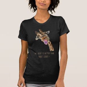 Grappige Giraffe T-shirt Aangepaste tekst