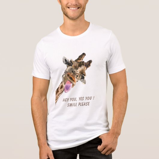 Grappige Giraffe T-shirt Aangepaste tekst (Voorkant)