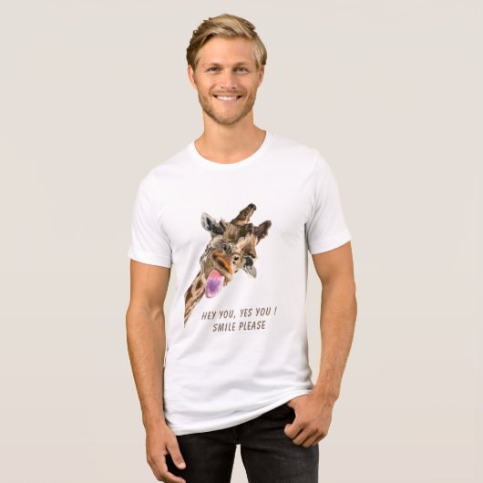 Grappige Giraffe T-shirt Aangepaste tekst (Voorkant volledig)