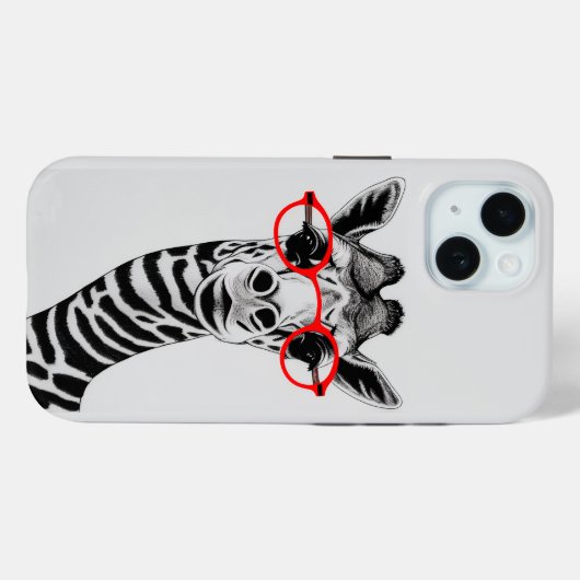 Grappige Giraffe Telefoon Case (Achterkant (horizontaal))