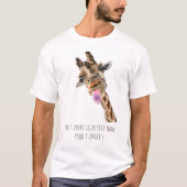Grappige Giraffe Tong Uit en Speelse Tekst T-Shirt (Voorkant)