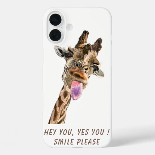 Grappige Giraffe tong uit gepersonaliseerde tekst Case-Mate iPhone Case (Achterkant)
